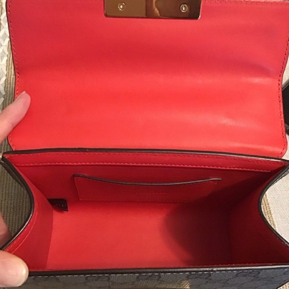 Gucci Padlock GG Shoulder Bag Chain Strap Brown Red Gold Hardware - Picture 10 of 13